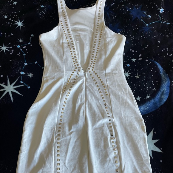 BEBE (Addiction Collection) Embellished Bodycon Mini Dress, White - Picture 5 of 6